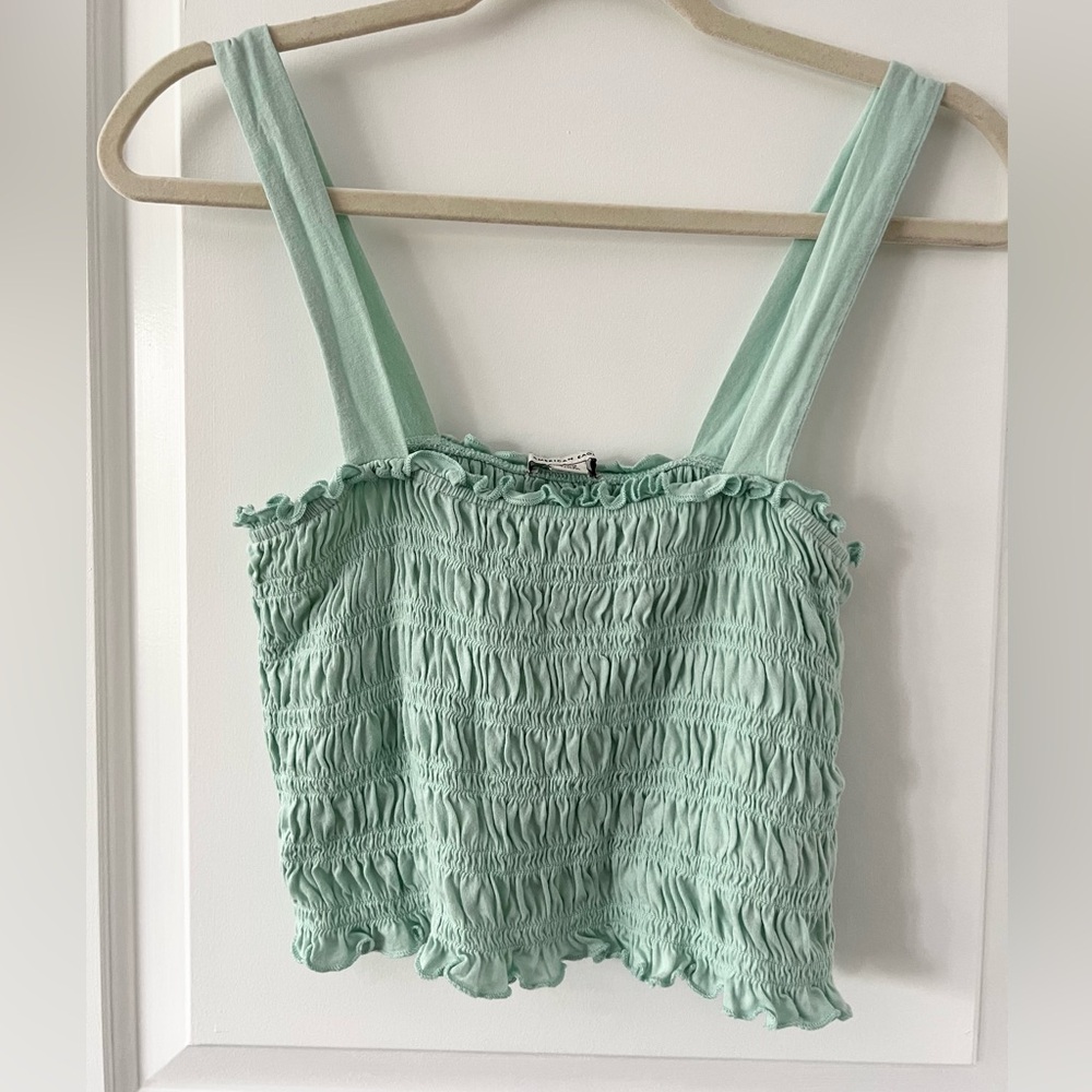 American Eagle Stretchy Crop Tank | Seafoam Green | Medium